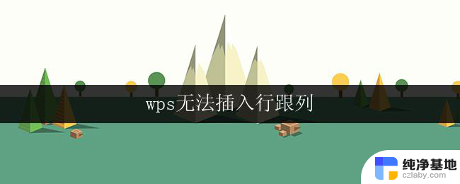 wps无法插入行跟列