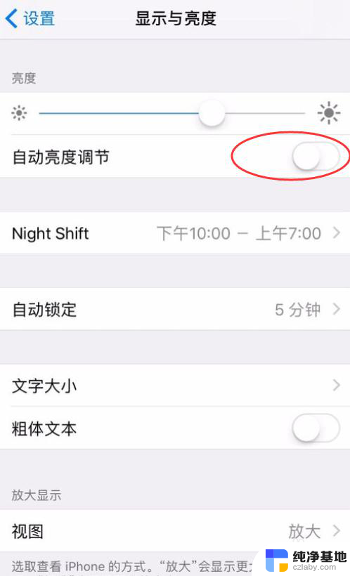 苹果如何关闭自动亮度