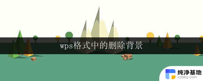 wps格式中的删除背景