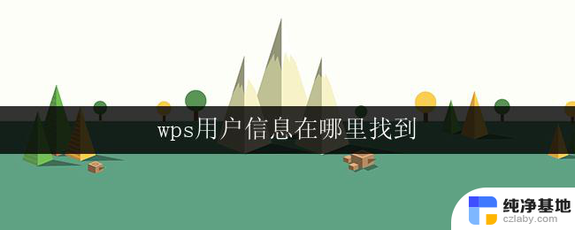 wps用户信息在哪里找到